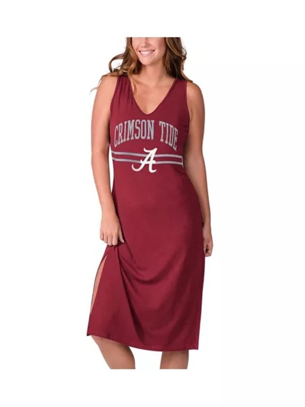 University of Alabama Crimson Tide Red Tank Sleeveless Graphic Maxi Dress L NWT